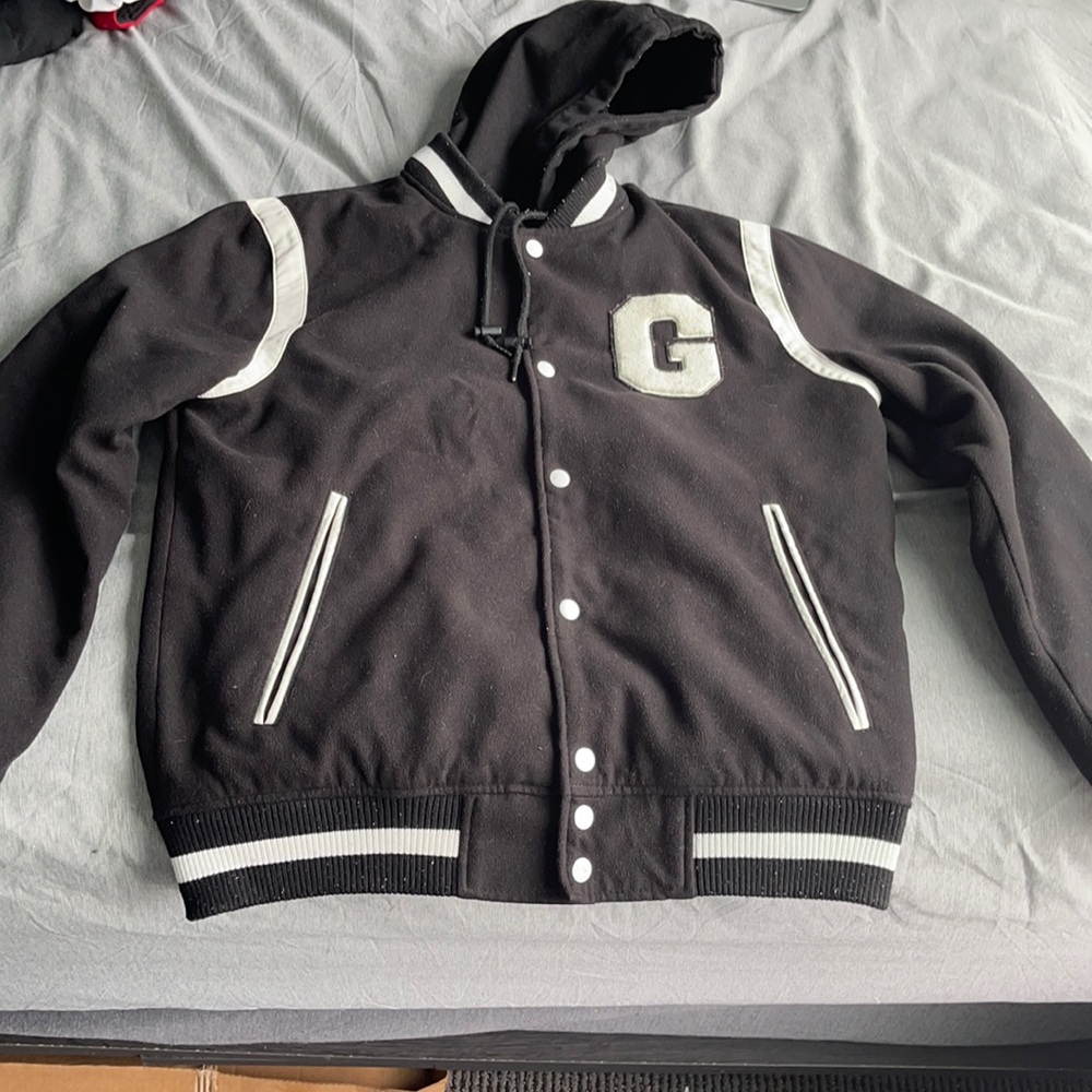 Guess varsity jacket with attachable hood